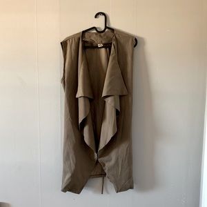 Tie-Back Brown Casual Vest